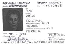Osobna iskaznica Alme Vu�ice
