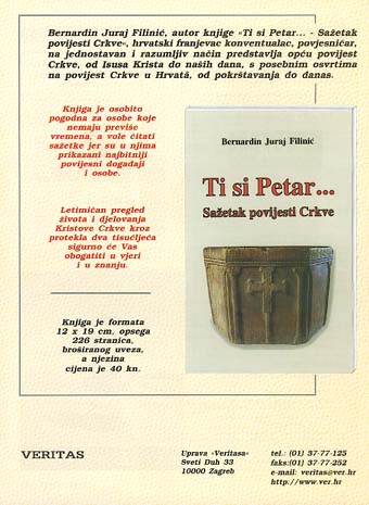 Zadnja stranica - reklama knjige Ti si Petar...
