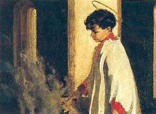 Sv. Antun kao ministrant znakom kri�a tjera �avle