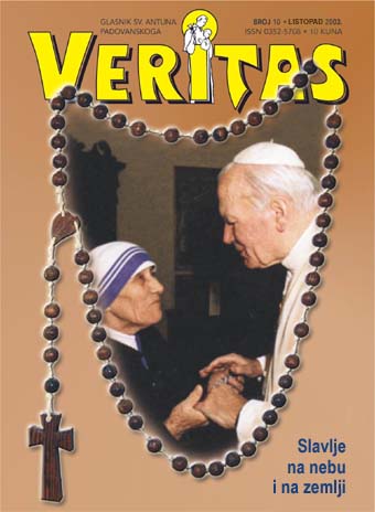 Krunica, Papa i Majka Terezija - Naslovnica 10/2003